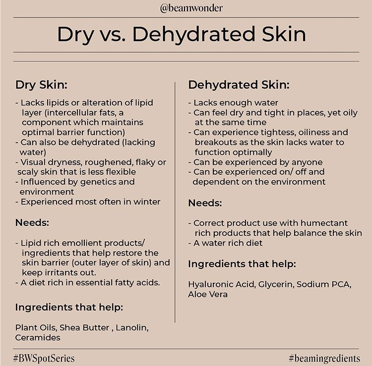 Dry vs. Dehydrated skin