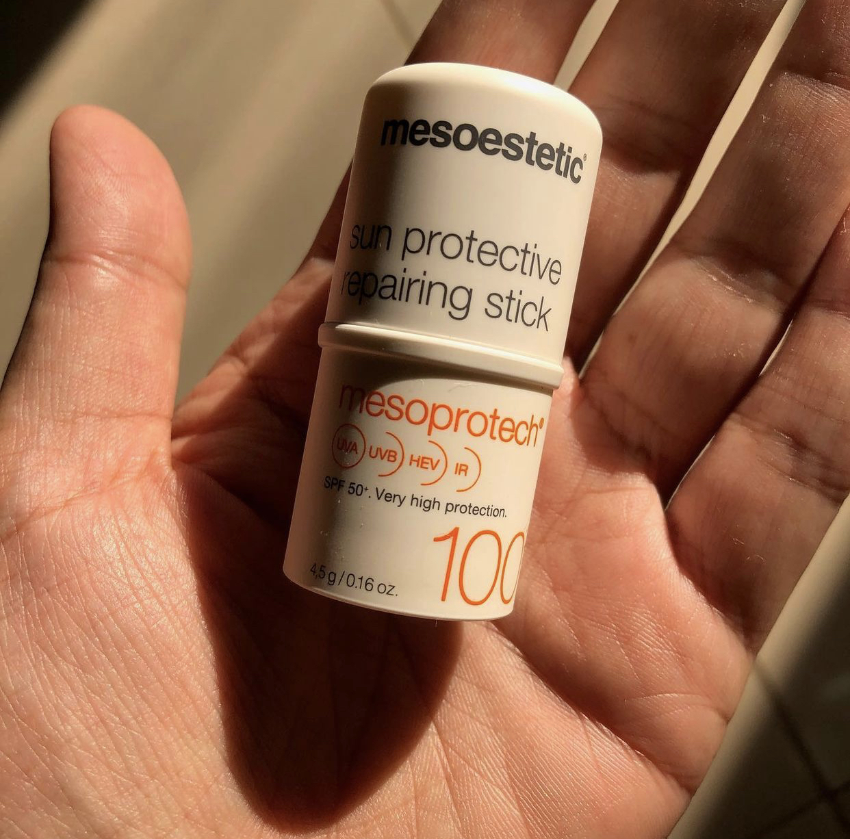 Product review: Mesoprotech sun protective repairing stick 100 + UVA/UVB/HEV/IR ⠀⁠